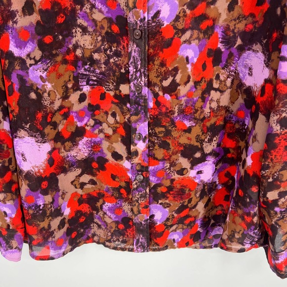 Coldwater Creek Womens Size Medium 10-12 Red Lightweight Blouse shirt Top Fall - Picture 4 of 8